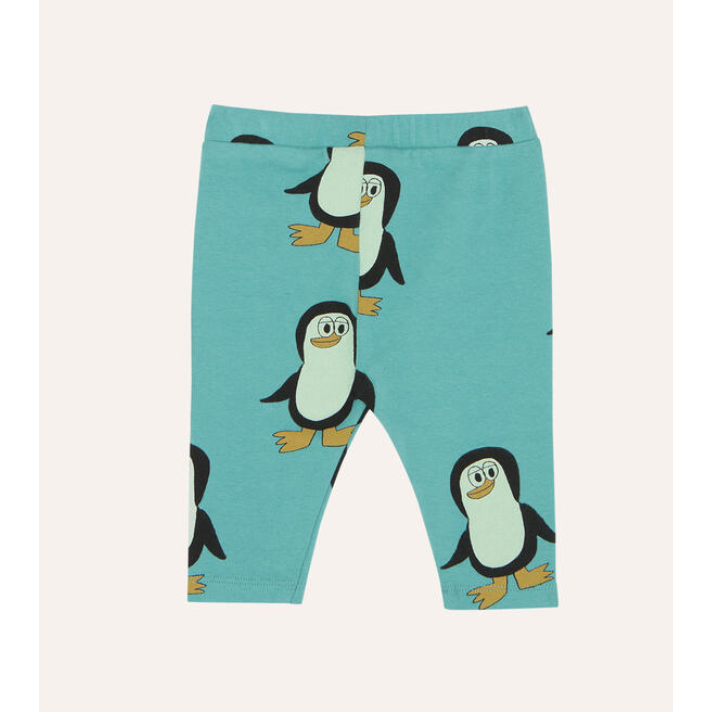 penguins all over baby leggings | light blue