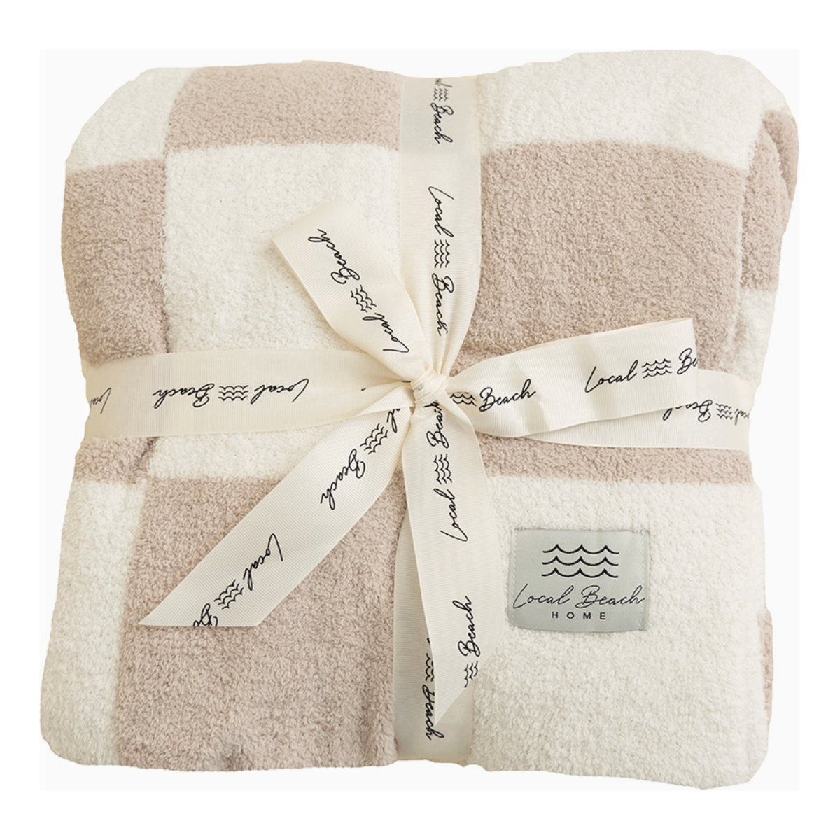 baby checker luxe home blanket | sand &amp; cream