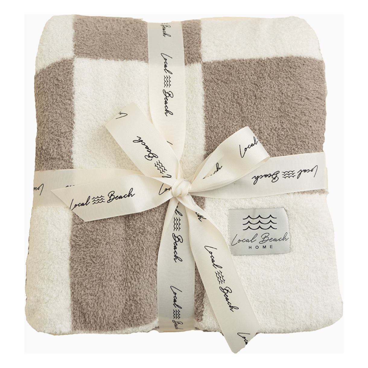 baby checker luxe home blanket | taupe & cream