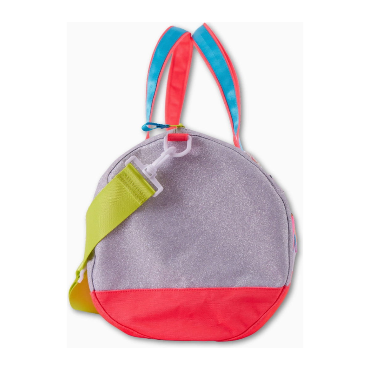 kids silver glitter duffle bag