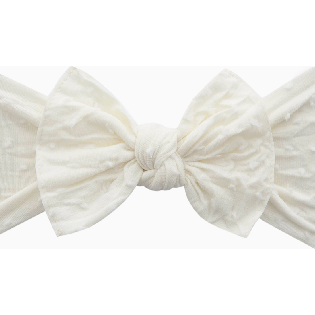 patterned shabby knot headband | ivory dot