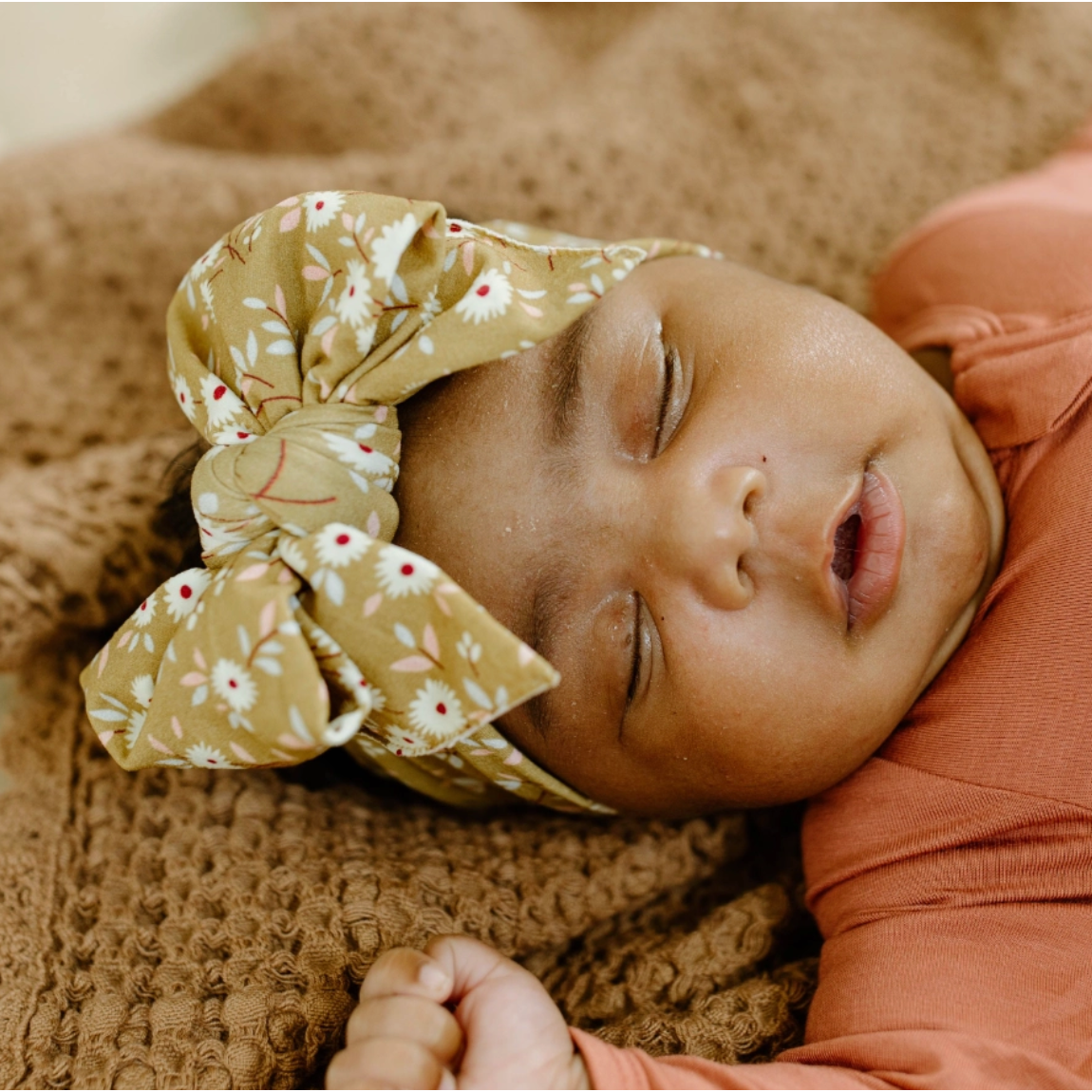 printed deb bow headband | ginger