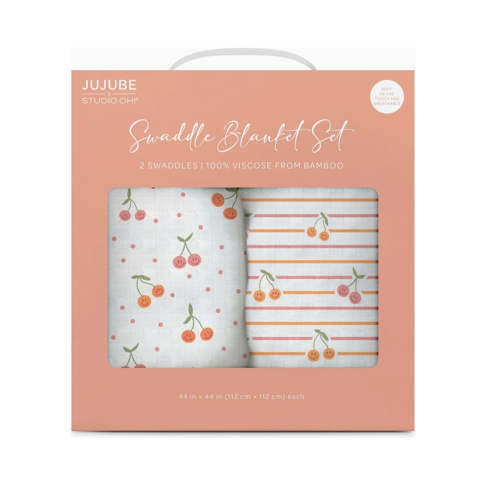 swaddle blanket set | cherry cute