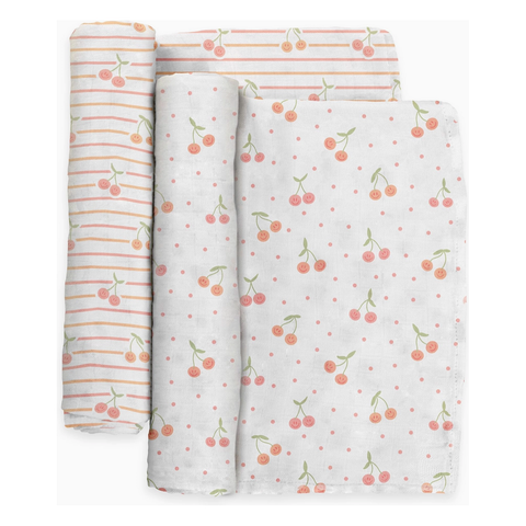 swaddle blanket set | cherry cute