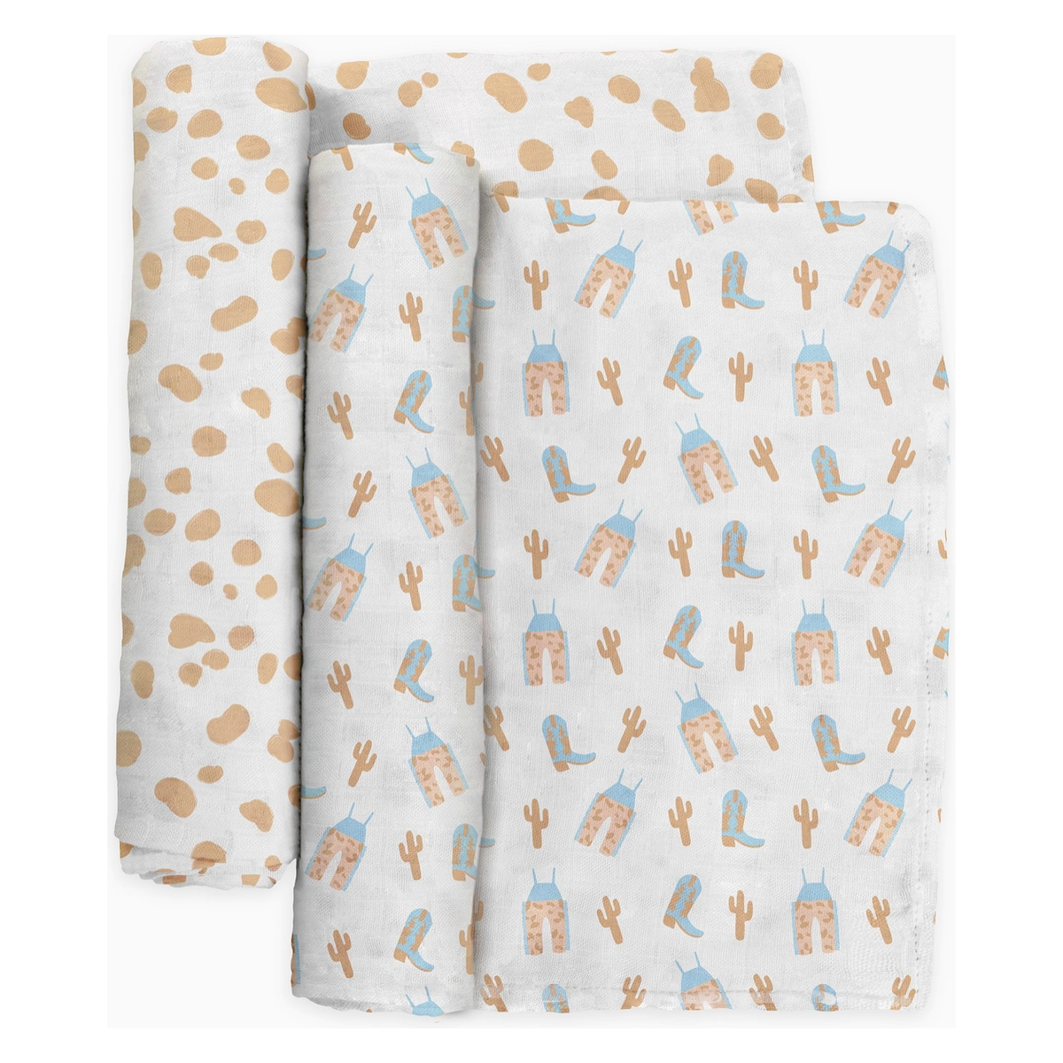 swaddle blanket set | howdy partner blue