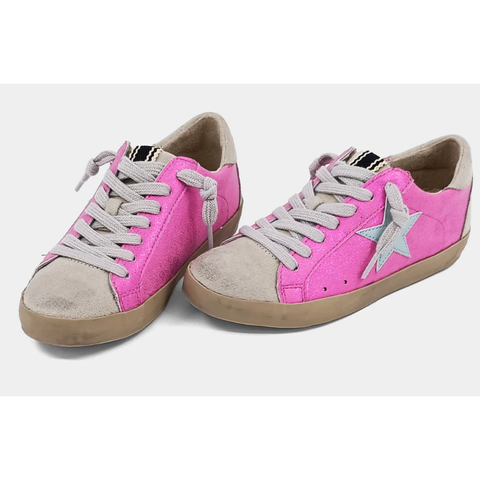 paula kids low-top sneaker | metallic fushia