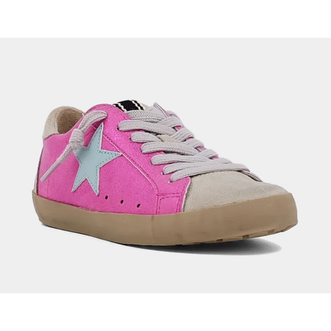 paula kids low-top sneaker | metallic fushia