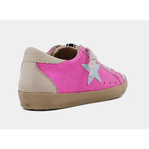 paula kids low-top sneaker | metallic fushia