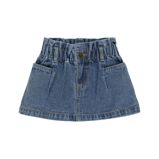 denim mini skirt || indigo