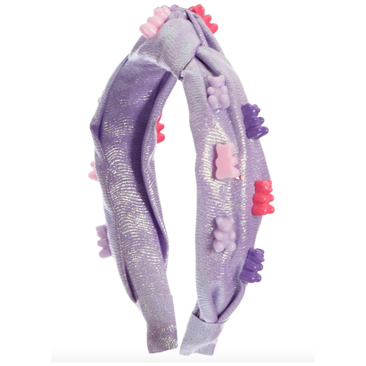 crystallized gummy bear glitter knot headband | white rainbow