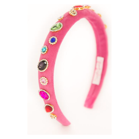 thin jeweled padded headband  | pink