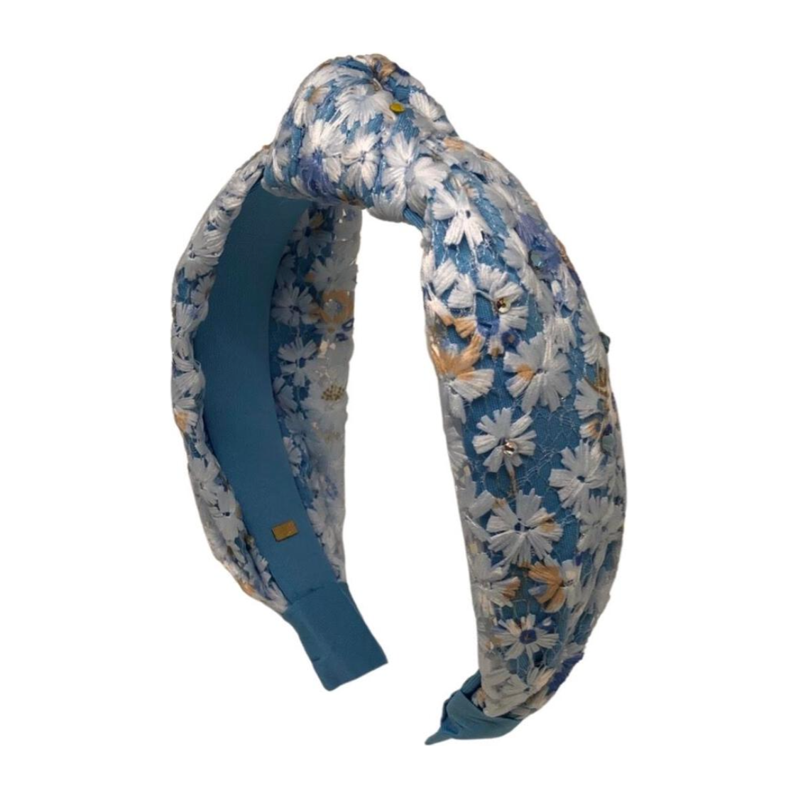 flower lace knot headband  |blue