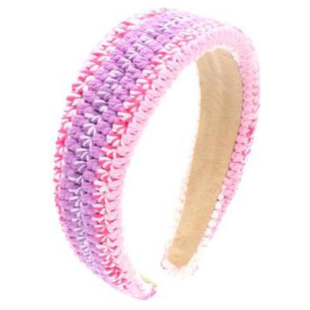 flat crochet headband | pink