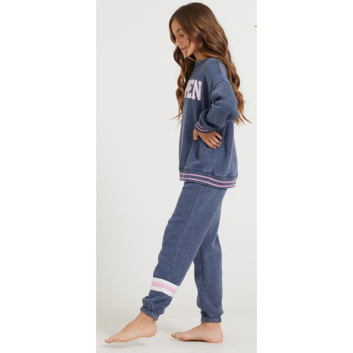 striped jogger | navy