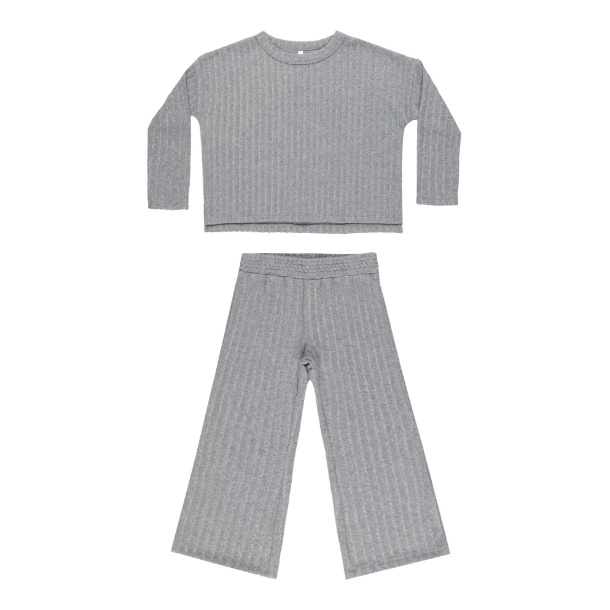 cozy rib knit set || dusty blue