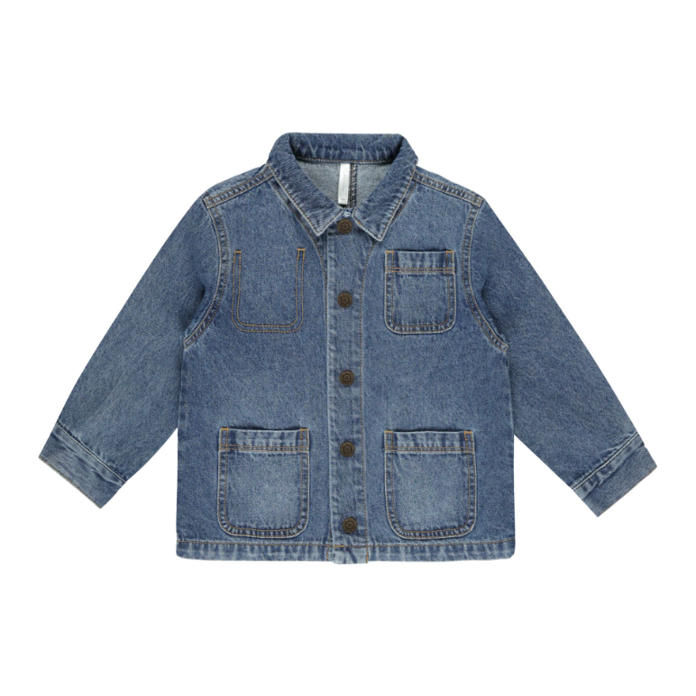 denim chore coat || indigo