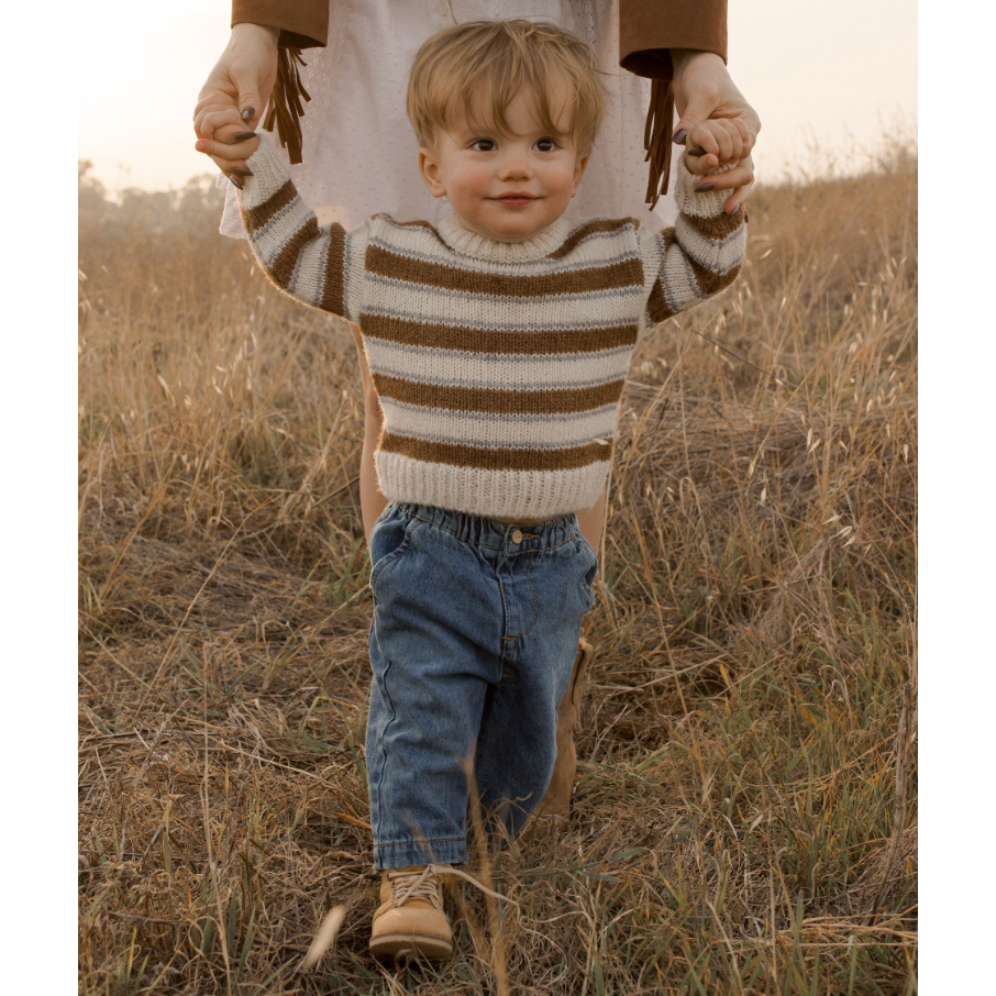 aspen sweater|| saddle stripe