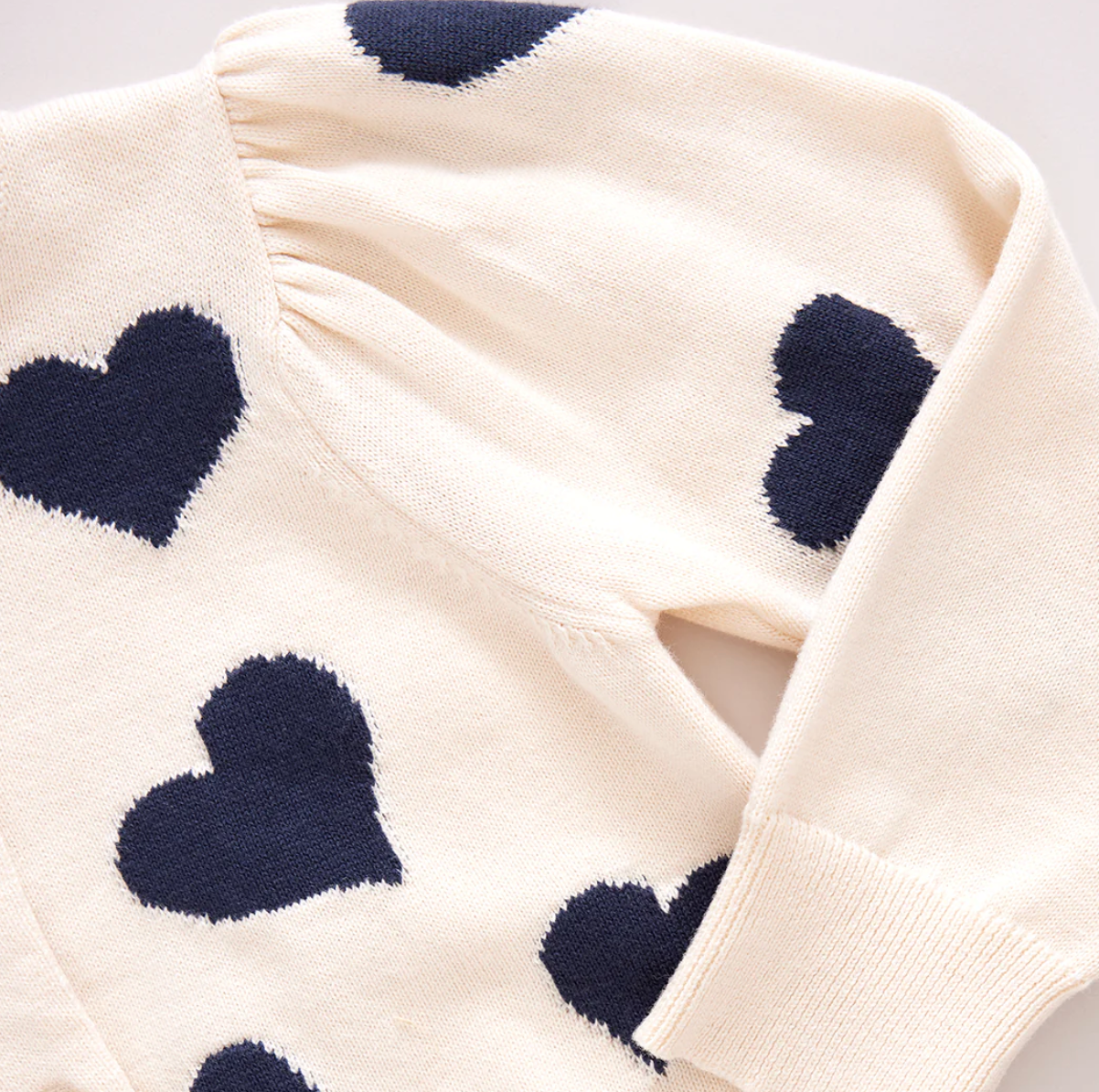 girls constance sweater | navy tossed hearts