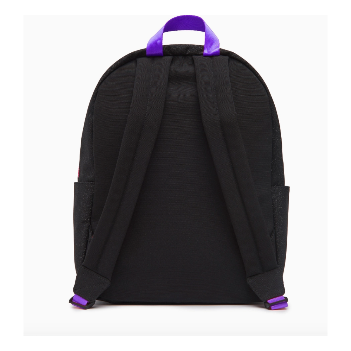 black glitter backpack with patches