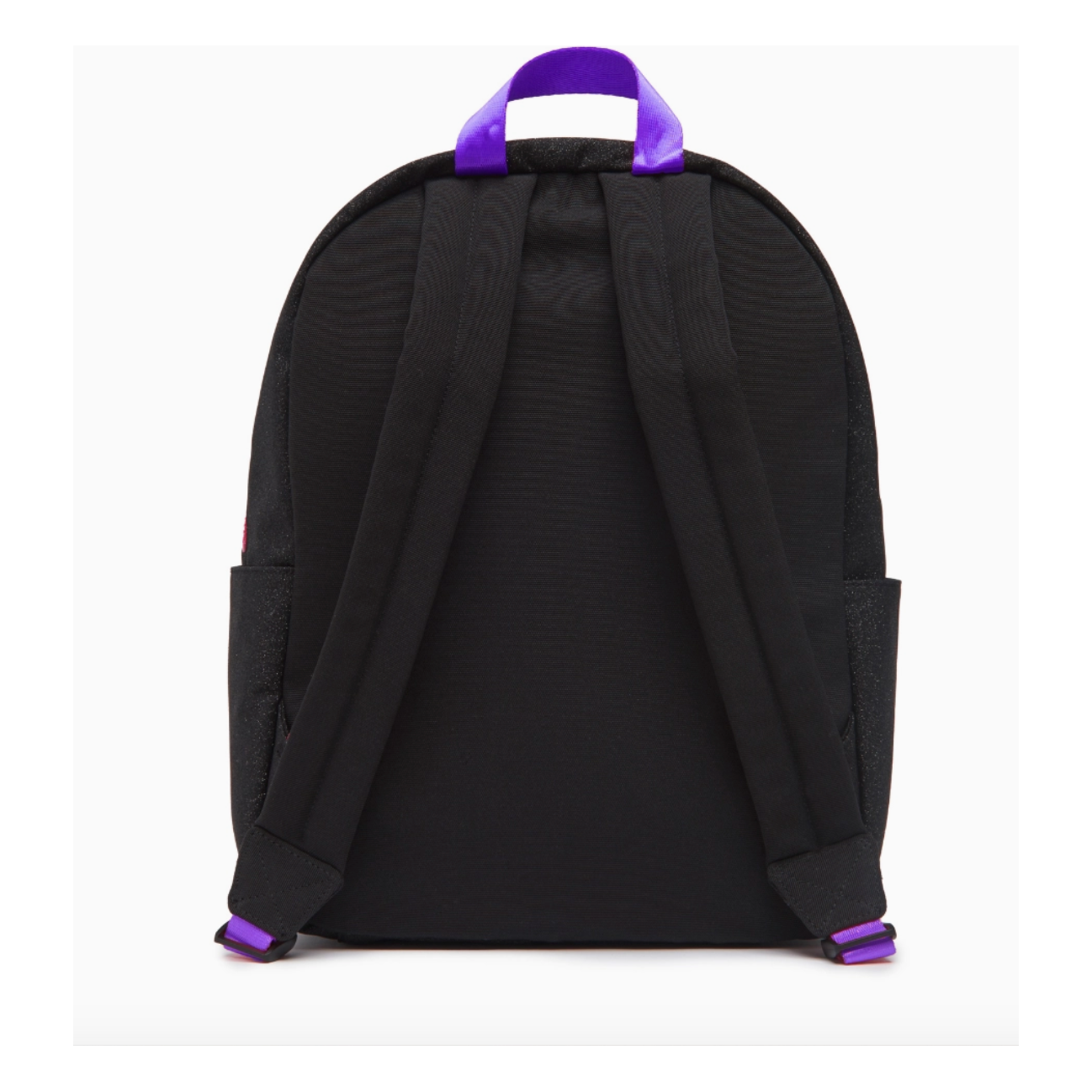 black glitter backpack with patches