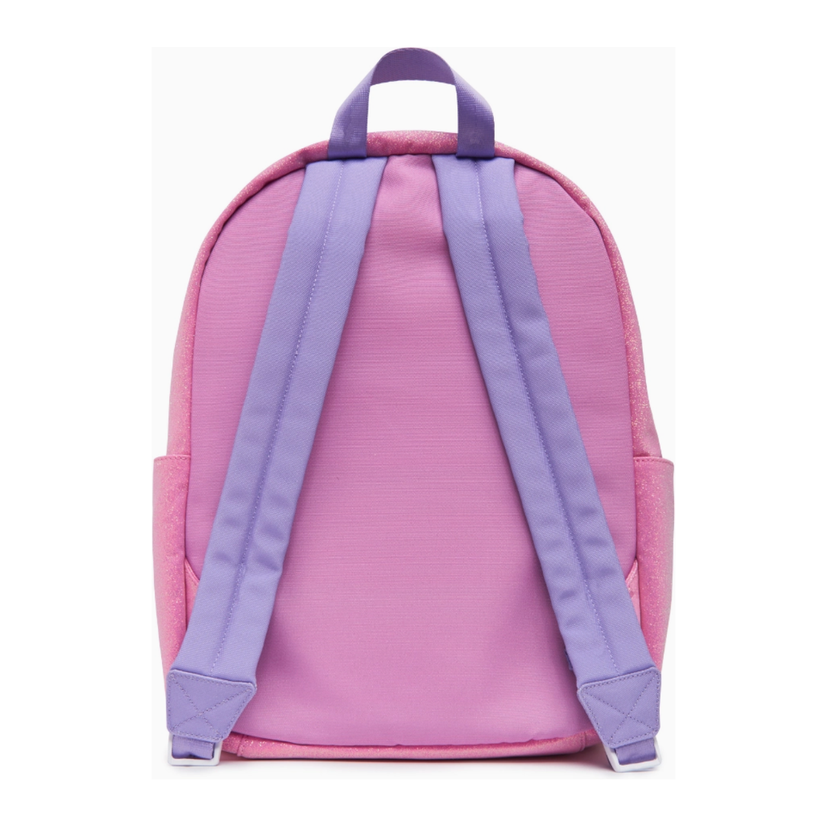 pink glitter backpack with patches