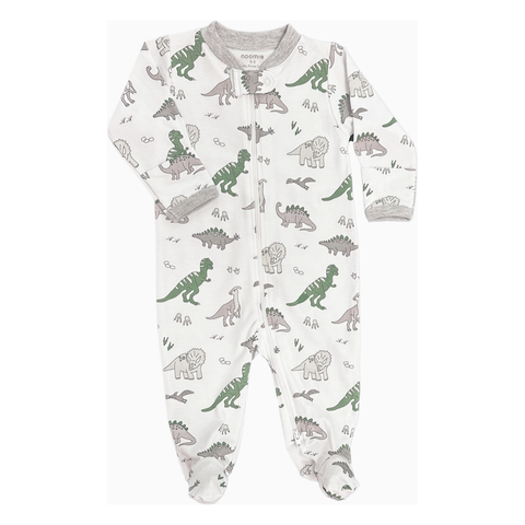 ruffle zipper footie | dinosuars