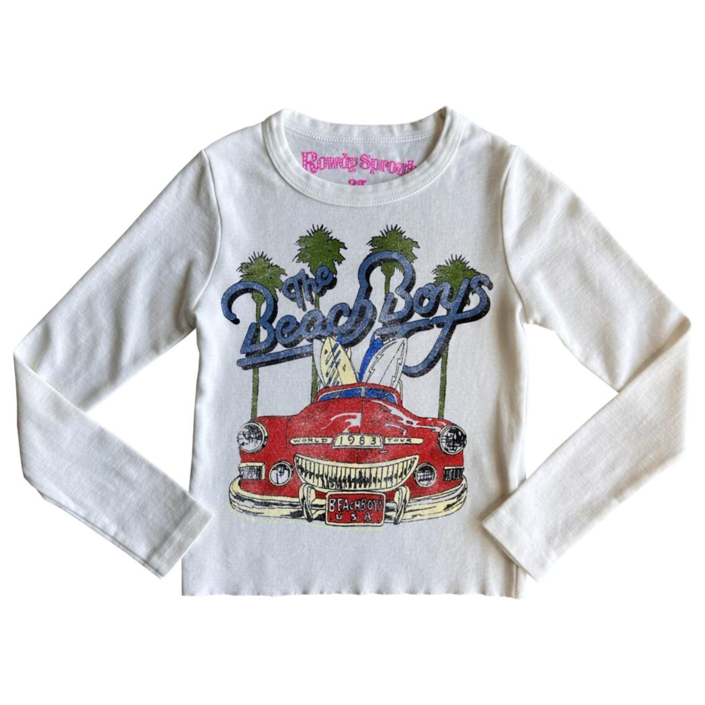 beach boys white l/s rib tee