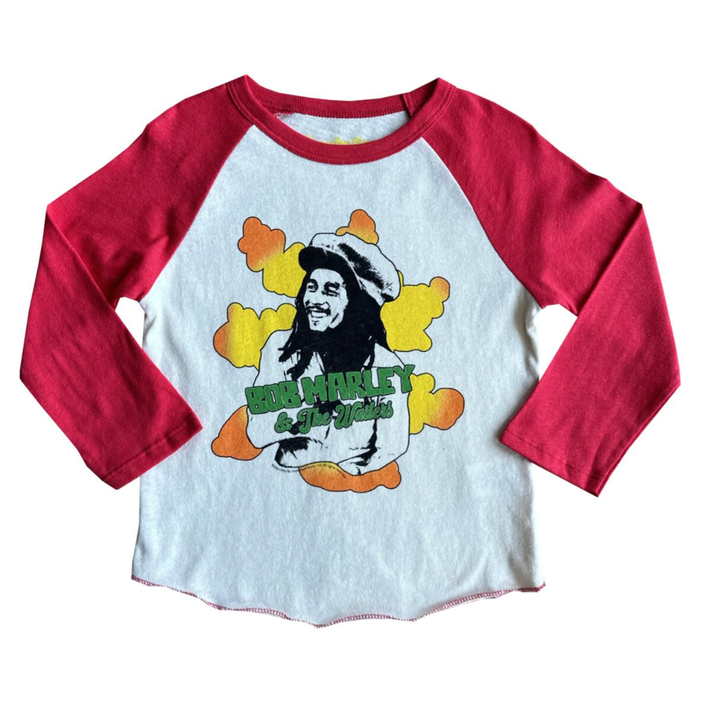 bob marley clouds recycled raglan long sleeve tee