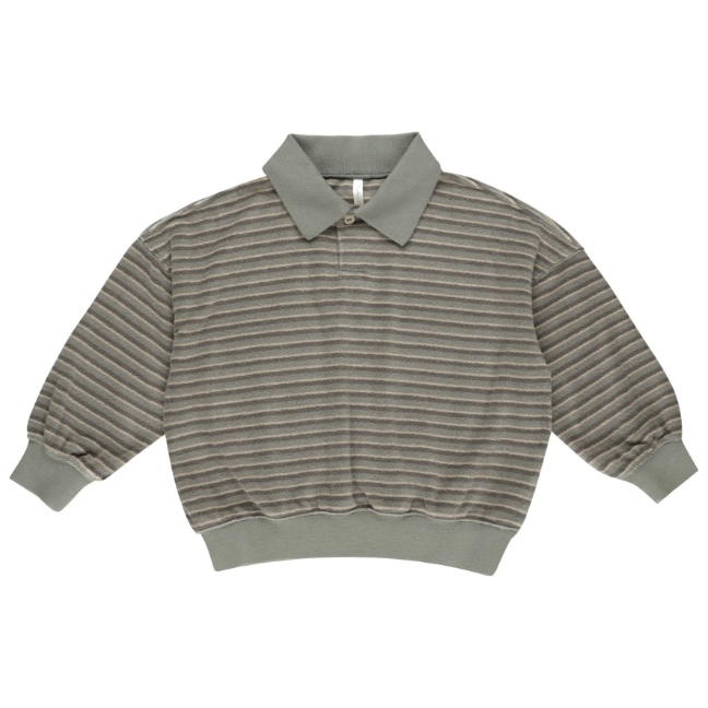 collared sweatshirt || retro stripe