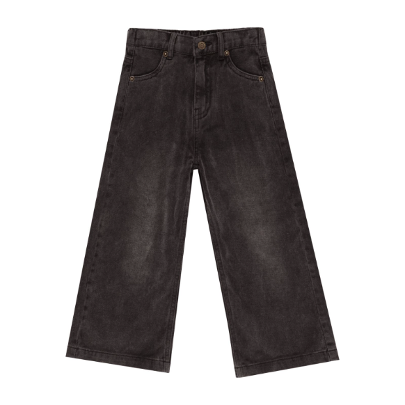 straight leg pant || washed black