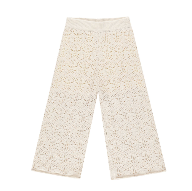 crochet knit pant || natural