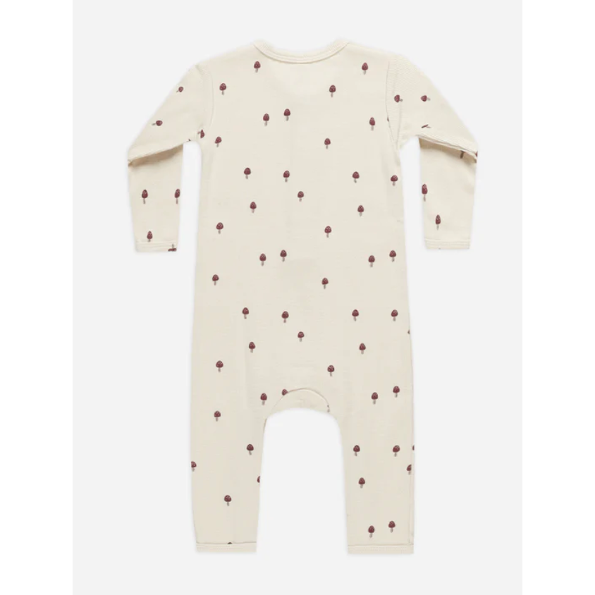 ribbed baby jumpsuit || mushrooms