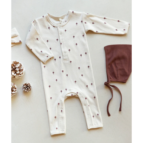 ribbed baby jumpsuit || mushrooms