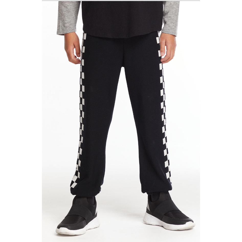 no side seam jogger | black checker