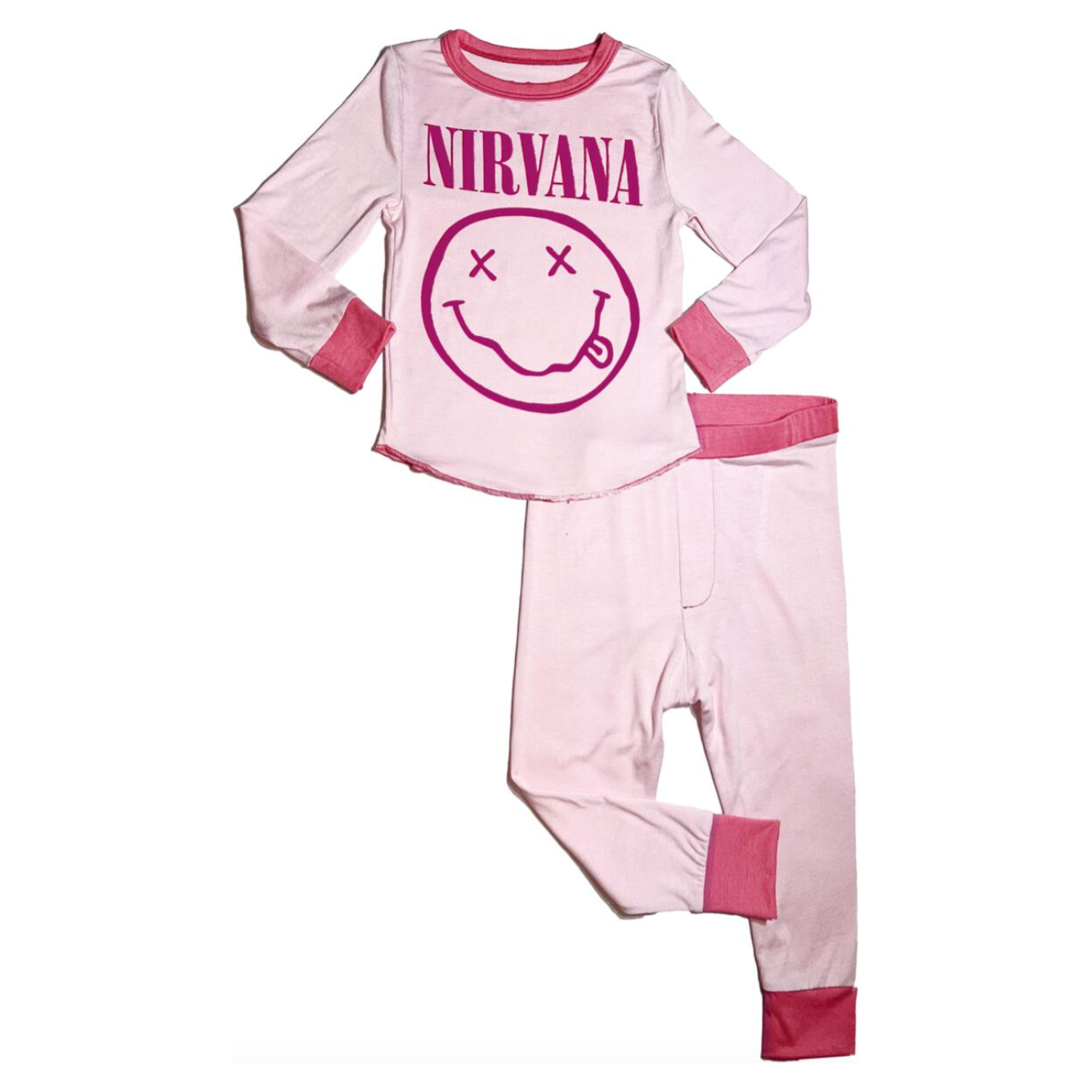 nirvana smiley bamboo thermal set | pink