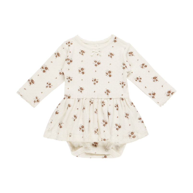 pointelle skirted bodysuit || autumn flora