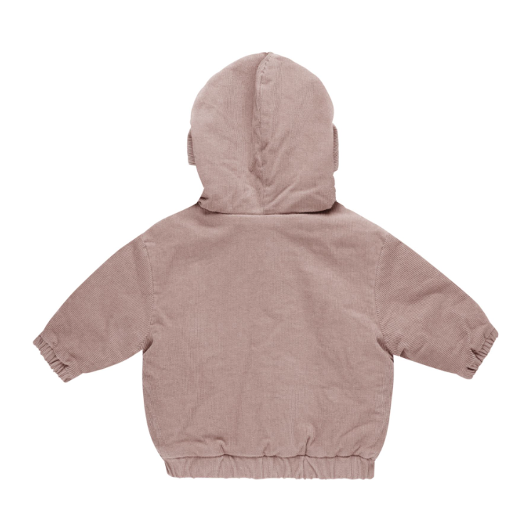 corduroy hooded jacket || mauve