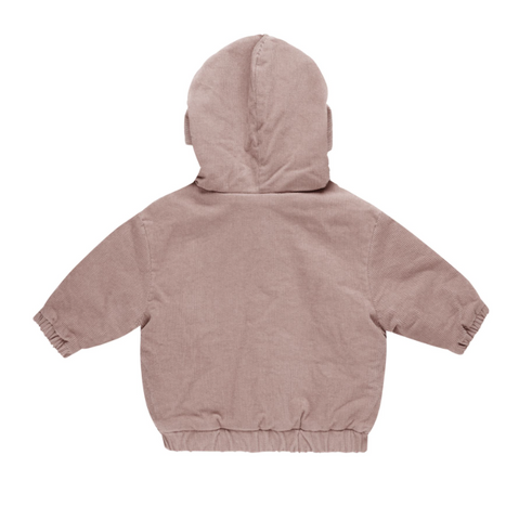 corduroy hooded jacket || mauve