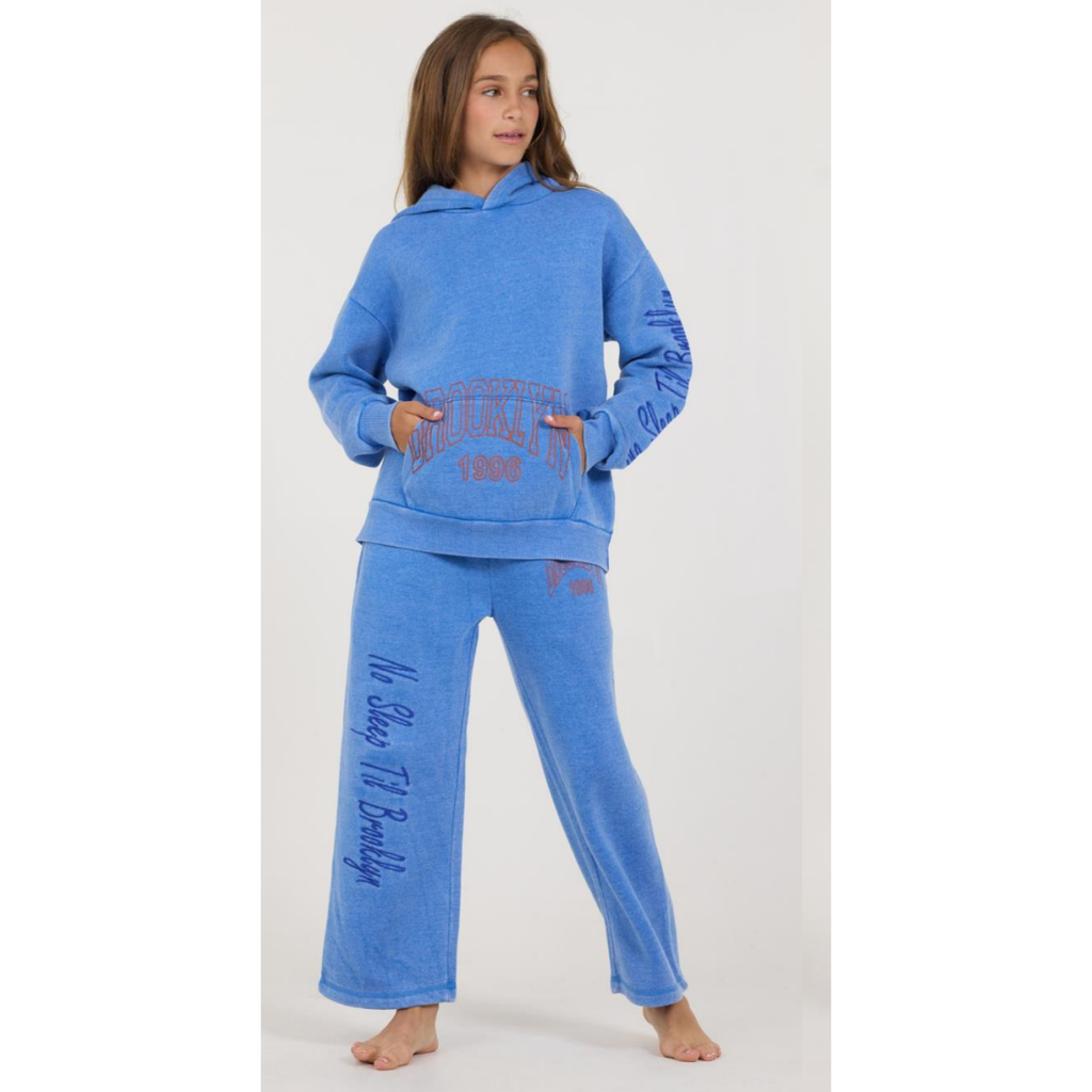 no sleep till brooklyn wide leg pant| cobalt