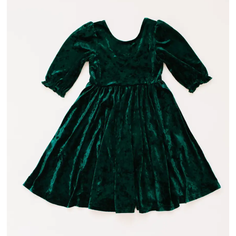 pippa dress | crushed green velvet