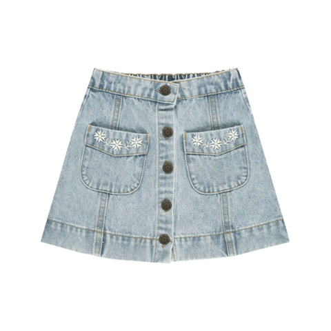 denver mini skirt || light washed denim