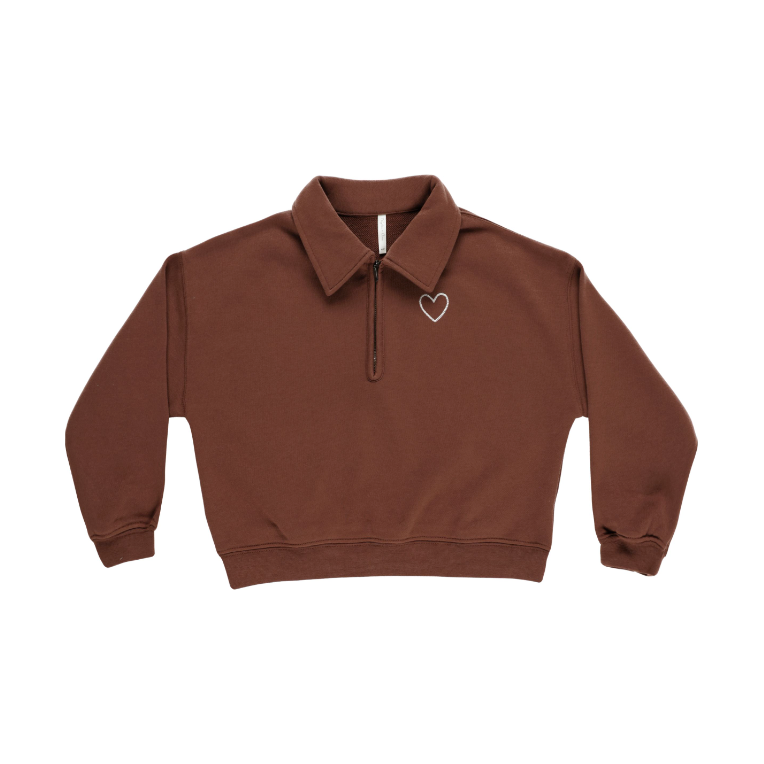 quarter zip pullover || brick