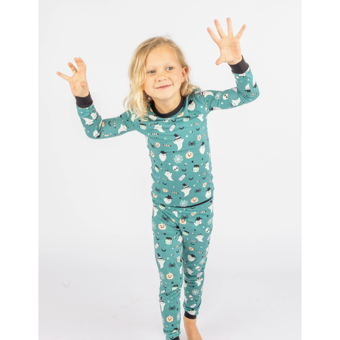 halloween boo crew ghost glow in the dark pajamas