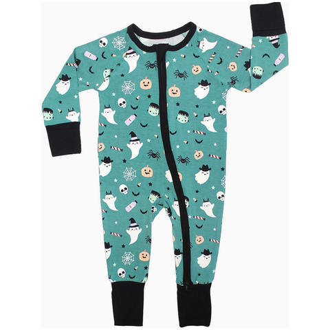 halloween boo crew ghost glow in the dark pajamas convertible sleeper