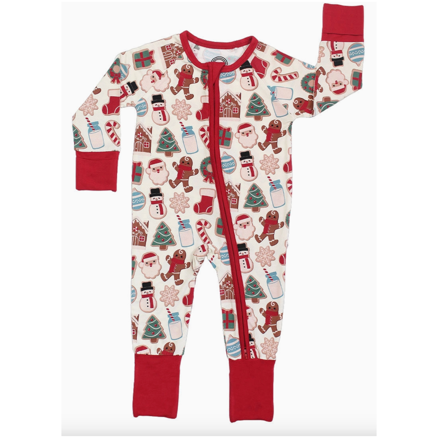 milk & cookies holiday bamboo baby pajamas convertible romper