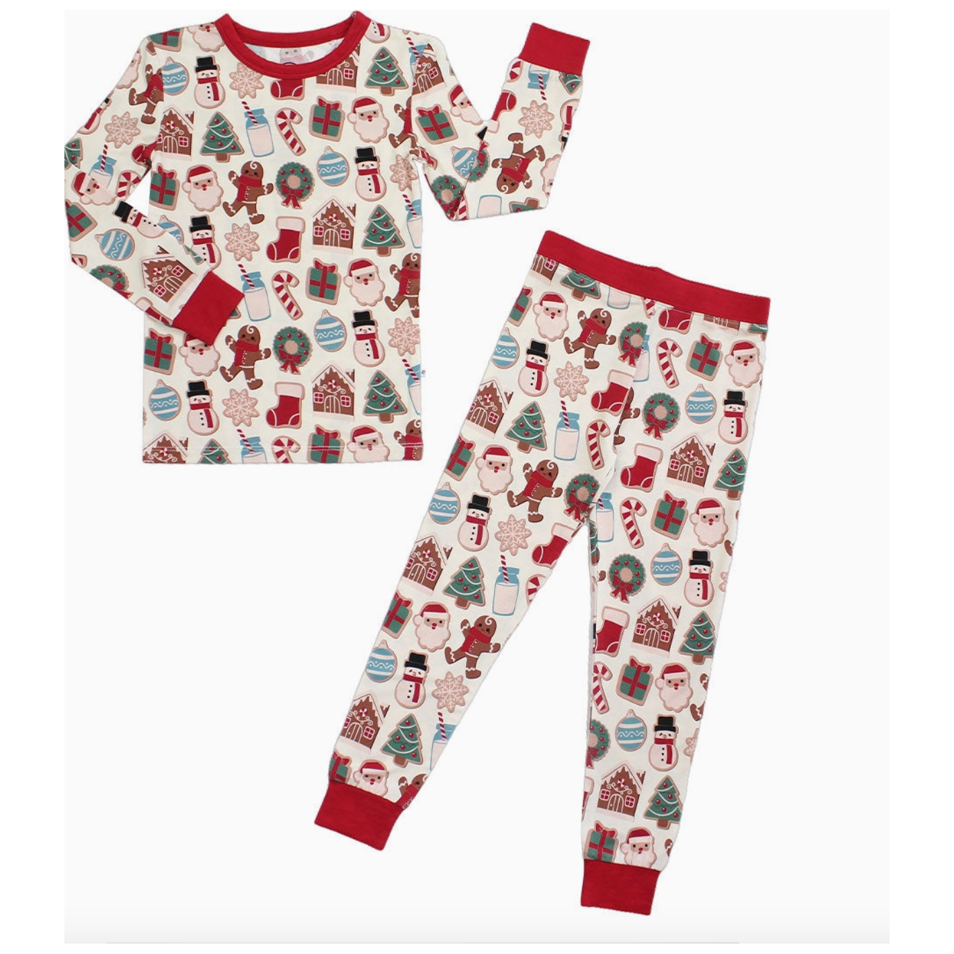 milk & cookies holiday bamboo kids pajamas sleep set