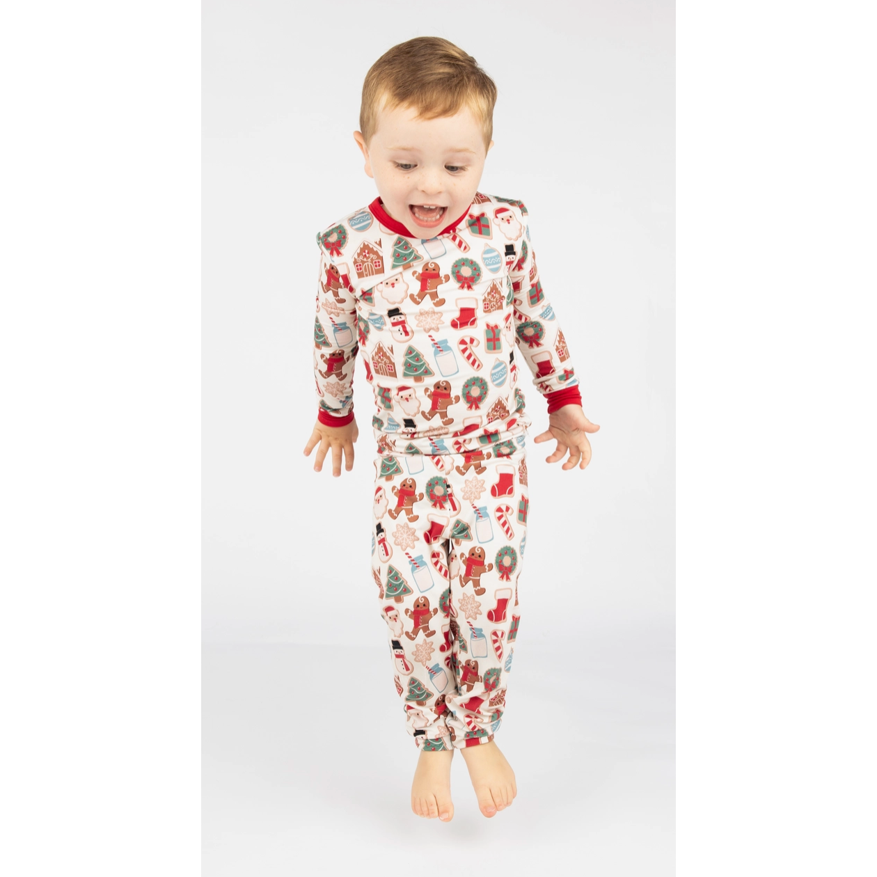 milk & cookies holiday bamboo kids pajamas sleep set