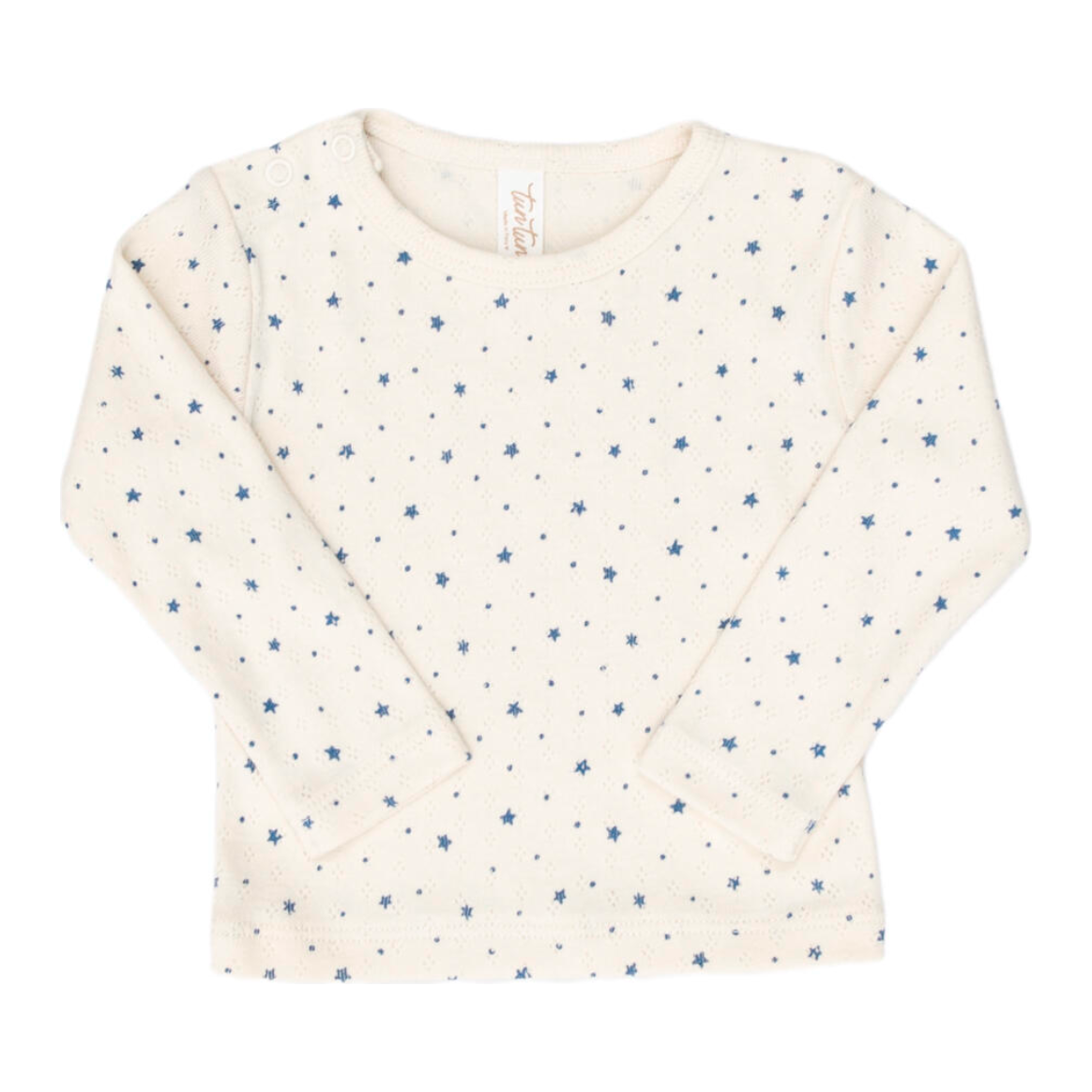 pointelle top | little stars white swan