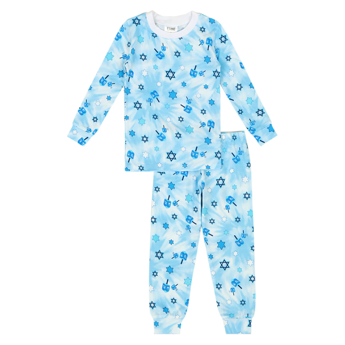 long sleeve pajama set | hanukkah dreidel