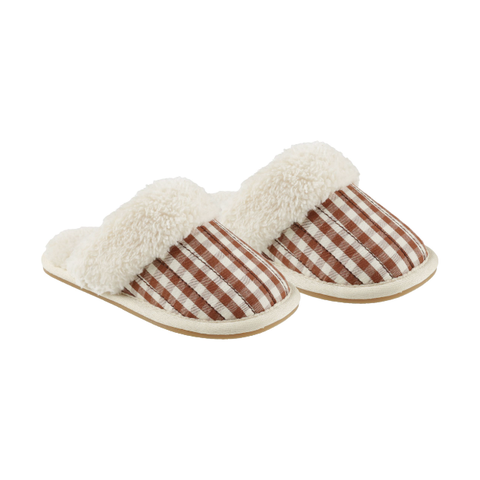 slippers || brick gingham